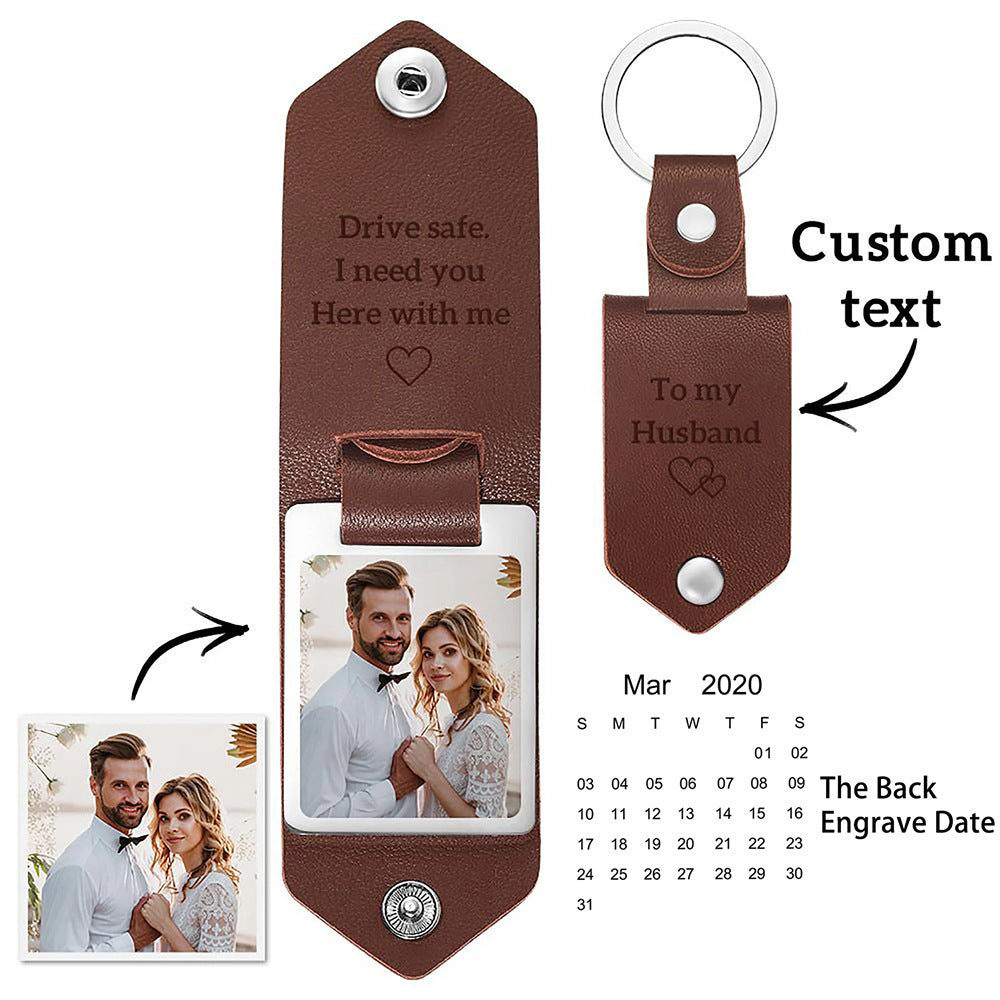 Leather Photo Keychain