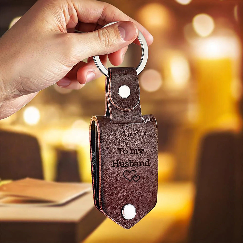 Leather Photo Keychain